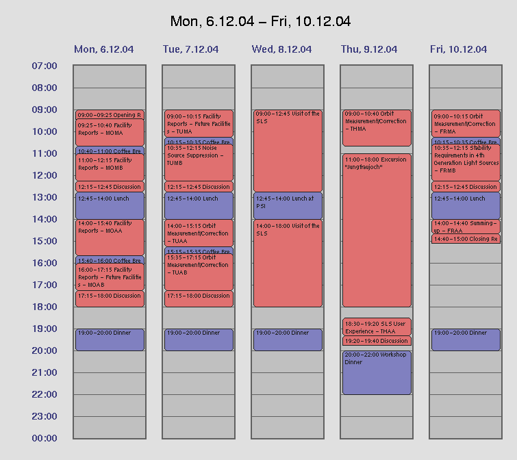 Schedule of IWBS2004